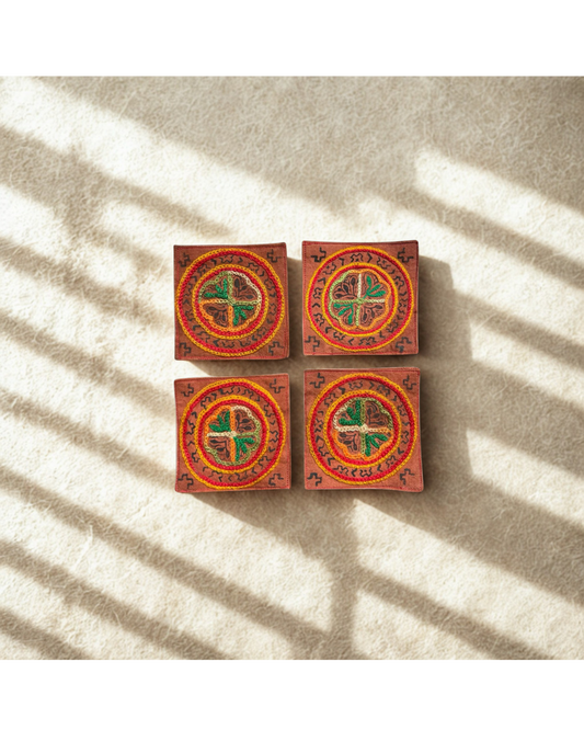 Posavasos textiles Kené (Shipibo-Konibo)