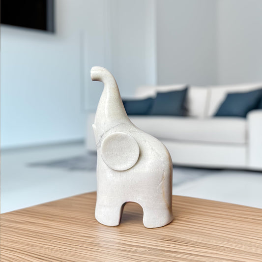 Elephant Sculpture - Peruvian stone (Round ear)