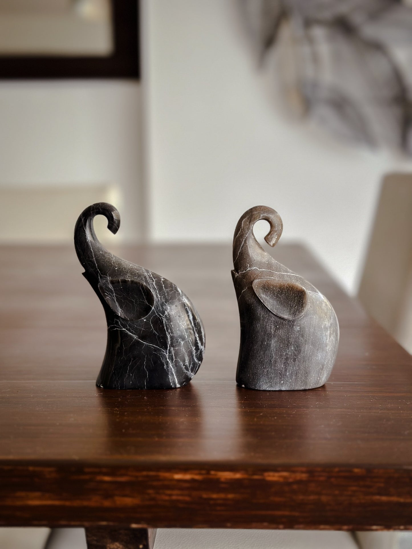 Elephant Sculpture - Peruvian stone (Oval ear)